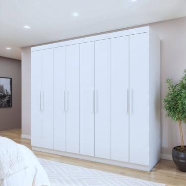 Imagem de Guarda-roupa Casal 8 Portas 4 Gavetas Andara Soft Branco