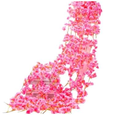 Imagem de Corrente De Cerejeira Artificial 180cm 135 Flores Decoração Decorativa Flor Artificial Trepadeira Decoração para Casa(Rosa)