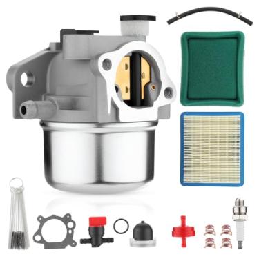 Imagem de Carburador adequado para B&S 594601 796587 591736 19 19,5 20 20,5 motor 21 HP artesão montando cortador de grama trator cilindro único motor OHV Nikki Carb com junta e ferramentas de limpeza