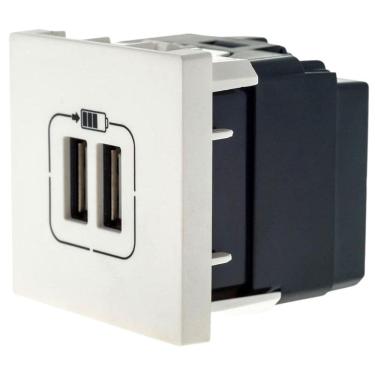 Imagem de Tomada Usb Pial Plus+ Legrand Dupla 2400Ma Branca 615089Bc