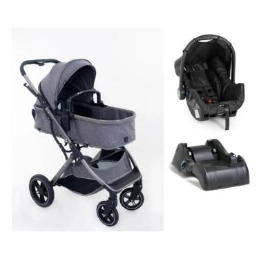 Imagem de Carrinho Galzerano Zoe Moises Prata Com Bebe Conforto E Base