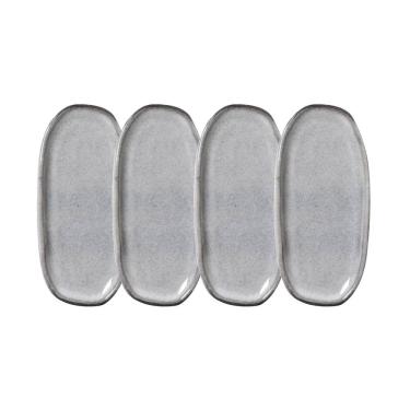 Imagem de Conjunto de Travessas Oval Rasa Mini Porto Brasil Orgânico Dust 16,5x8cm - 4 Peças	