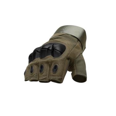 Imagem de Luva Militar Tática Airsoft Paintball Meio Dedo Esportiva Verde (Verde, Médio)