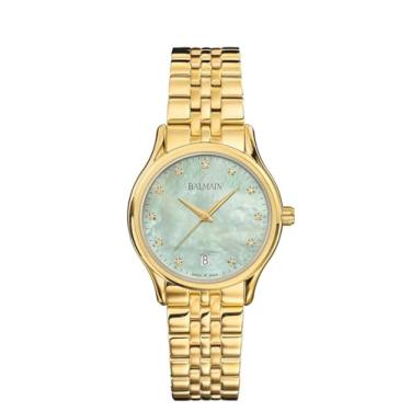 Imagem de Balmain, Lady, Beleganza, PVD amarelo, fabricado na Suíça, quartzo, verde, aço inoxidável 316L, B83503376