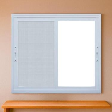 Imagem de Janela Correr com Tela Mosquiteira 200cm X 100cm Vidro Temperado 6cm F