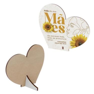 Imagem de 15 Coração MDF Lembrança Carinhosa Dia das Mães - DK Decor, FELIZ DIA 