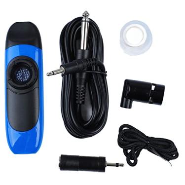 Imagem de Conjunto de Kazoo portátil e portátil elétrico com pickup para resina de performance Small Kazoo Acessórios completos para iniciantes e músicos 11cm (Azul)