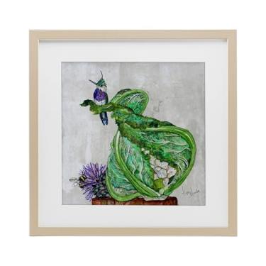 Imagem de Stupell Industries Impressão emoldurada beija-flor em bétula sob vidro design de Lisa Morales, 40,6 x 40,6 cm