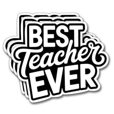Imagem de (3 peças) Adesivo Best Teacher Ever, decalques inspiradores para professores, decorar livros, laptop, celular, garrafas de água, Kindles, adesivos, copo impermeável, vinil, decorativo, adesivo, 7,6 cm