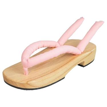 Imagem de Anime unissex cosplay versátil verão tamanco de madeira sapato cosplay japonês acessório Oshitari, rosa, 38