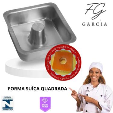 Imagem de Forma Pudim Quadrado Forma Suíça com Cone Canudo tamanho 20 Alumínio D