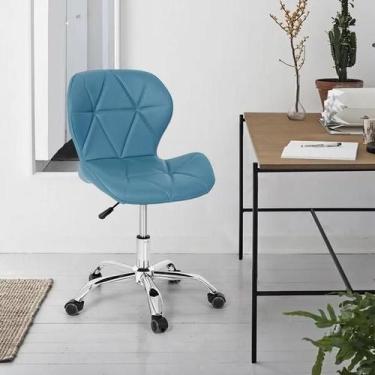 Imagem de Cadeira Office Eiffel Slim Base Giratória - Decor, Turquesa
