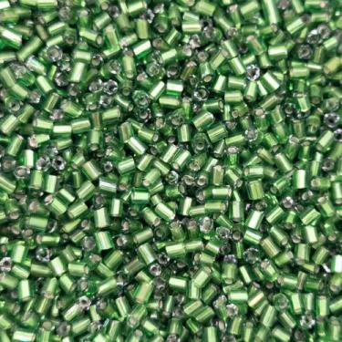 Imagem de Miçanga Passante Vidrilho Tubo Vidro Verde Escuro 2mm 4000pçs 50g - Ma