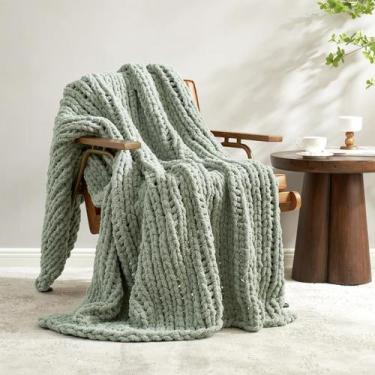 Imagem de Cobertor Amélie Home Chunky Knit Chenille 50x60cm verde sálvia