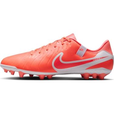 Imagem de Nike Chuteiras de futebol Tiempo Legend 10 Academy de grama artificial de cano baixo (DV4340-800, lava quente/branco), Lava quente/branco, 42