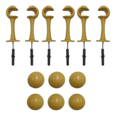 Imagem de Kit 6 Suporte Para Cortina Varão Simples Com Ponteira 19mm (Marfim)