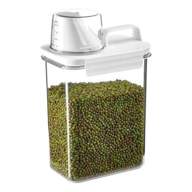 Imagem de Porta Hermético Multiuso com Copo Medidor - Ideal para Grãos e Cereais