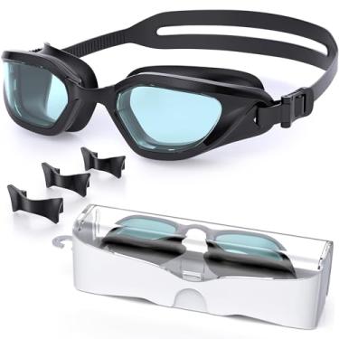 Imagem de Vegemono Óculos de natação, óculos de natação antiembaçamento com alça de cabeça ajustável, sem vazamento, 100% de proteção UV, óculos de ponte de nariz substituíveis, perfeitos para adultos e crianças