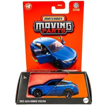 Imagem de Matchbox Moving Parts Alfa Romeo Stelvio, 2022 Model, 1:64 Scale, Blue Diecast Car