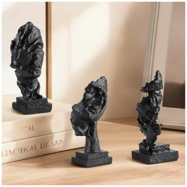 Imagem de Magicsculp 3 Pcs Thinker Small Statue Set - Black Art Abstract Decor, Modern Living Room Decoration, Knick Knacks for Shelves, Table Decor, Office Bookshelf, Gift for Friends