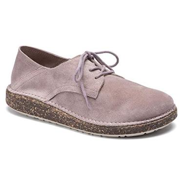 Imagem de Birkenstock Gary Tênis feminino com cadarço, camurça lavanda, Lavanda, 5-5.5 Narrow