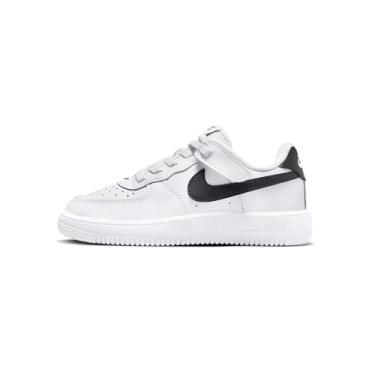 Imagem de Nike Tênis infantil Force 1 Low EasyOn (FN0237-101, branco/preto), Branco/preto, 9 Little Kid