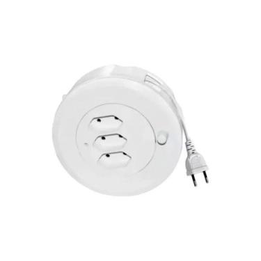 Imagem de Cabo Extensor Retrátil 3 Entradas 2p 127v/220v fio 5 metros 10a Carret