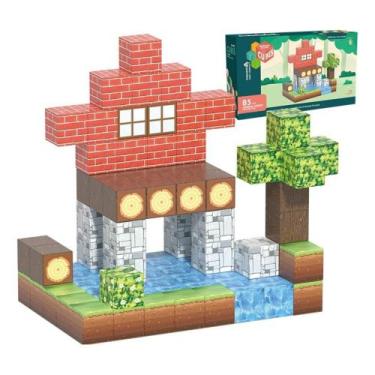 Imagem de Blocos Magnéticos 85 Peças Mineworld Kit Montar Compatível Moomex