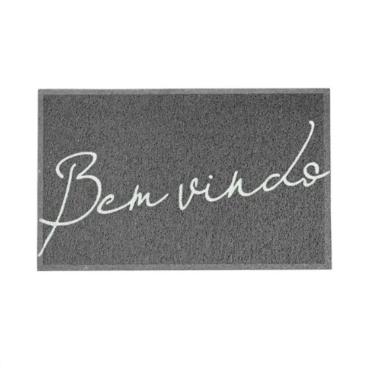 Imagem de Capacho Vinil Bem Vindo Cinza 40X60cm Kapazi