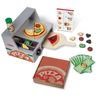 Imagem de Jogo de Balcão de Pizzaria em Madeira com 41 Peças para Crianças Acima de 3 Anos, Melissa & Doug