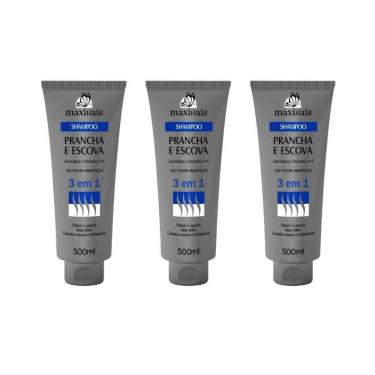 Imagem de Shampoo Maxihair 500Ml Prancha E Escova 3 Em 1 - Kit Com 3Un