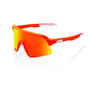 Imagem de 100% S3 Sport Performance Óculos de sol de ciclismo (suave tato neon laranja - lente espelhada multicamadas vermelho HiPER)