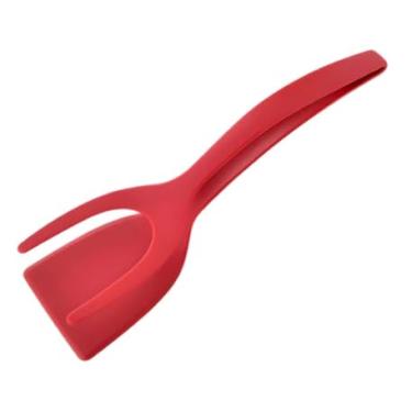 Imagem de Kit 3 em 1: Espátula de Silicone Multiuso com Pinça Culinária e Raspador de Nylon - Utensílios para Cozinha Profissional para Tapioca, Bife, Panquecas e Mais!(1)