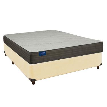 Imagem de Cama Box Bege Casal + Colchão D33 Orthotech Inducol