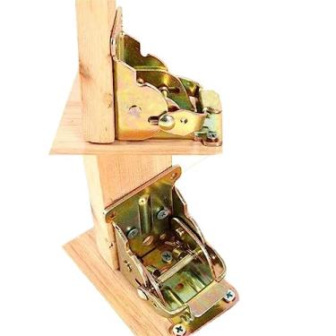 Imagem de Suportes de perna de mesa dobráveis de metal Dobradiças de móveis dobráveis de 90 graus para mesas de extensão de cadeira de mesa, 1 peça (preto)