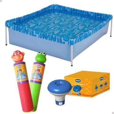 Imagem de Piscina Infantil 400L Mor + 2 Lança Agua +Flutuador p/ Cloro, Verde ve