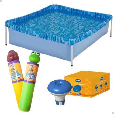 Imagem de Piscina Infantil 400L Mor + 2 Lança Agua +Flutuador p/ Cloro, Verde am