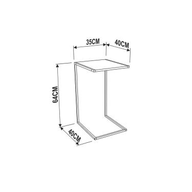 Imagem de Mesa Lateral Industrial Branco Fosco Base Metálica Preto