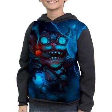 Imagem de Casaco Moletom Infantil League Of Legends Jogo Game - smoke, Preto, 8