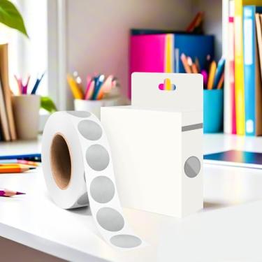 Imagem de Etiquetas adesivas circulares de 9,5 cm, adesivo de prata, 1000 adesivos adesivos redondos de codificação de cores, etiquetas de bolinhas de rolo para escritório e casa
