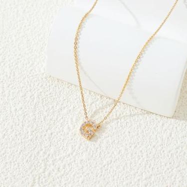 Imagem de 1 conjunto de letras A-Z banhado a prata com colar de diamantes para mulheres, colar feminino, joia fina, presente para mamãe, 48.5cm, Cobre, Sem Pedra Preciosa