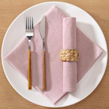 Imagem de Pacote com 2 guardanapos de pano de algodão rosa empoeirado 40,6 x 40,6 cm, guardanapos de mesa de jantar para festivais de casamento, festa, todos os dias, decoração de casa
