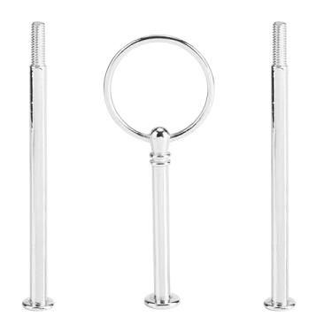 Imagem de Suporte de bolo redondo de 3 camadas, liga de zinco, prata gelo, design circular, exibição de festa