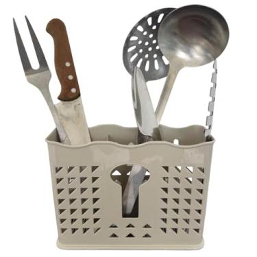 Imagem de Kit Escorredor Porta Talheres Vazado 3 Divisorios, Multiorganizador Separador, Porta Talheres Separador(Gelo,03 Unidades)