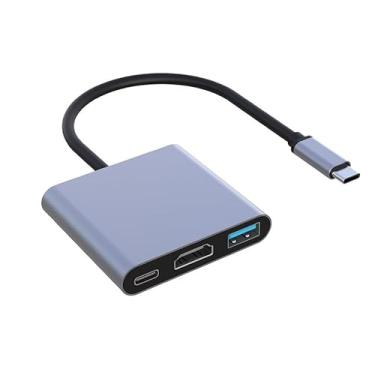 Imagem de Adaptador USB C para HDTV, adaptador USB tipo C, conversor AV multiportas com saída 4K HDTV porta C