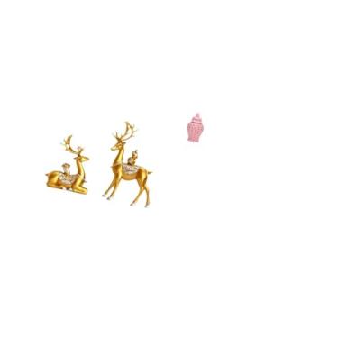 Imagem de Fenteer Conjunto Elegante de Jarras de Porcelana com Renas E Flores, Esculturas Decorativas E Enfeites de Vaso para Prateleira, Mesa, Festa E Exibi