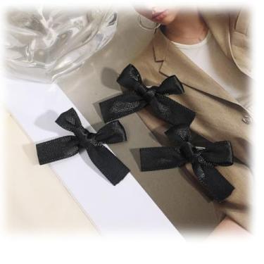 Imagem de Lindos broches para mulheres, alfinetes de lapela com laço preto estético, acessórios para capuz, cachecol, suéter, chapéus, casacos, presentes femininos, 3 PCS, Algodão, Sem Pedra Preciosa