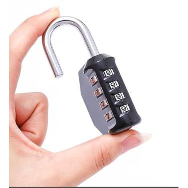 Imagem de Pacote com 2 cadeados de viagem para bagagem, trava de combinação para armário de academia, fechaduras de bagagem, armários de arquivo, caixa de ferramentas, estojo (preto)