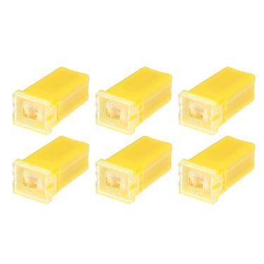 Imagem de Generic 6 peças de fusível padrão em forma de caixa 60 amperes, universal para caminhonetes, carros, SUV, plástico durável, metal amarelo