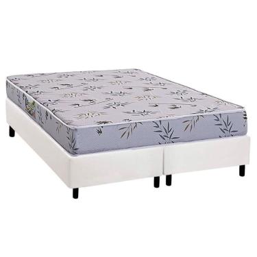 Imagem de Conjunto Box Queen: Colchão Espuma Herval D28 St. Louis + Base Crc Corano White (158x198)